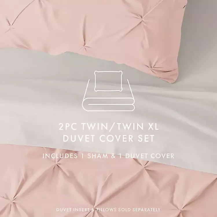 Kirklands Home Blush Pinched 2-pc. Twin Duvet Cover Set Pink Best