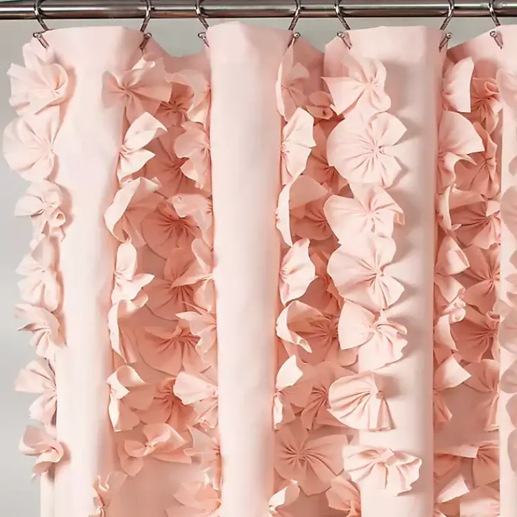 Kirklands Home Blush Riley Cascading Bows Shower Curtain Pink Online