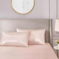 Kirklands Home Blush Satin Standard 2-pc. Pillow Case Set Pink New