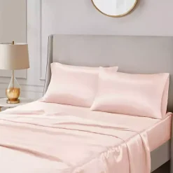 Kirklands Home Blush Satin Standard 2-pc. Pillow Case Set Pink New