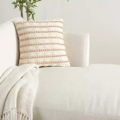 Pillows>Kirklands Home Blush Woven Knotted Stripes Throw Pillow Pink