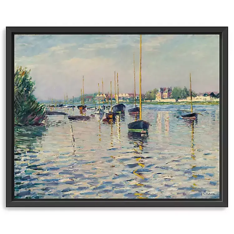 Kirklands Home Boats at Anchor on Seine Canvas Print, 22x18 in. Blue Online