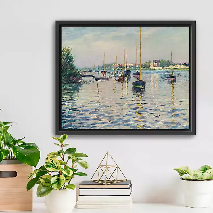 Kirklands Home Boats at Anchor on Seine Canvas Print, 22x18 in. Blue Online