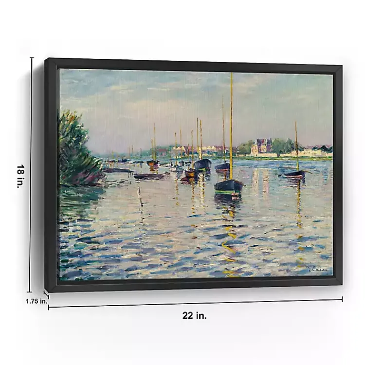 Kirklands Home Boats at Anchor on Seine Canvas Print, 22x18 in. Blue Online