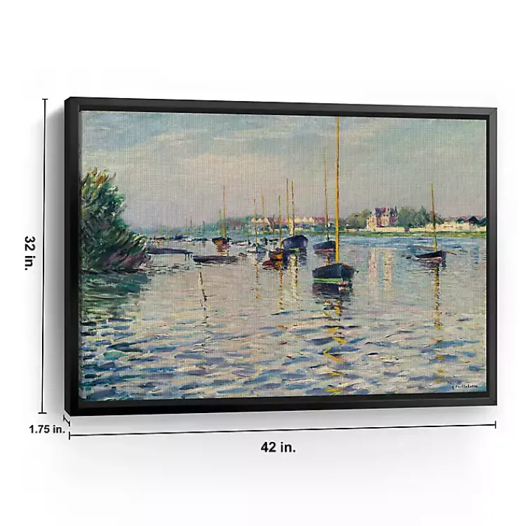 Kirklands Home Boats at Anchor on Seine Canvas Print, 42x32 in. Blue New