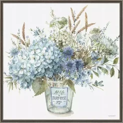 Kirklands Home Bohemian Blue Floral Vase Framed Canvas Art Print Hot