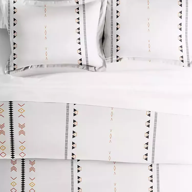Kirklands Home Bohemian Stripe 2-pc. Twin Duvet Cover Set White