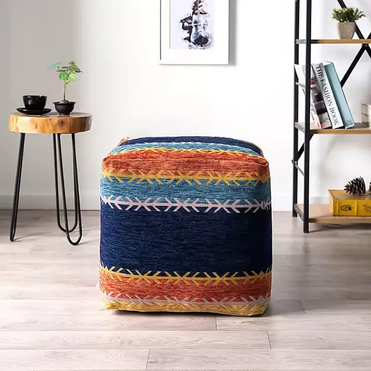 Poufs & Floor Cushions>Kirklands Home Boho Turkish Stripe Ultra-Soft Pouf