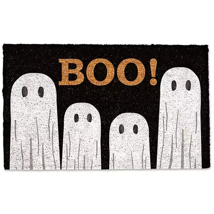 Halloween>Kirklands Home Boo! Ghost Crew Halloween Doormat Black
