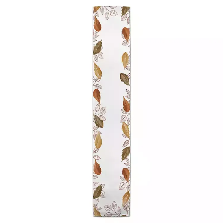 Fall>Kirklands Home Bordered Autumn Leaves Table Runner, 90 in.
