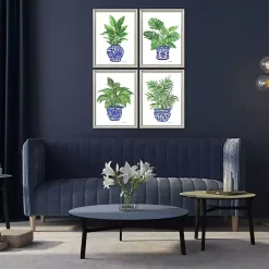 Kirklands Home Botanical Blues Framed Art Prints, Set of 4 Sale