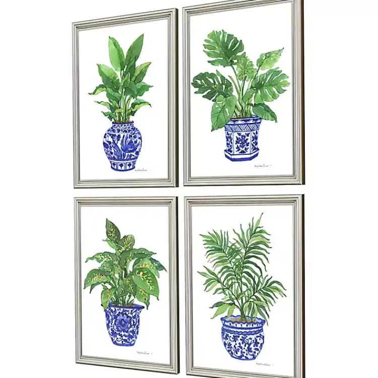 Kirklands Home Botanical Blues Framed Art Prints, Set of 4 Sale