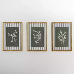 Kirklands Home Botanical Stripes I Framed Art Print