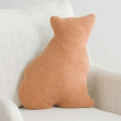 Pillows>Kirklands Home Boucle Leopard Shaped Accent Pillow Brown