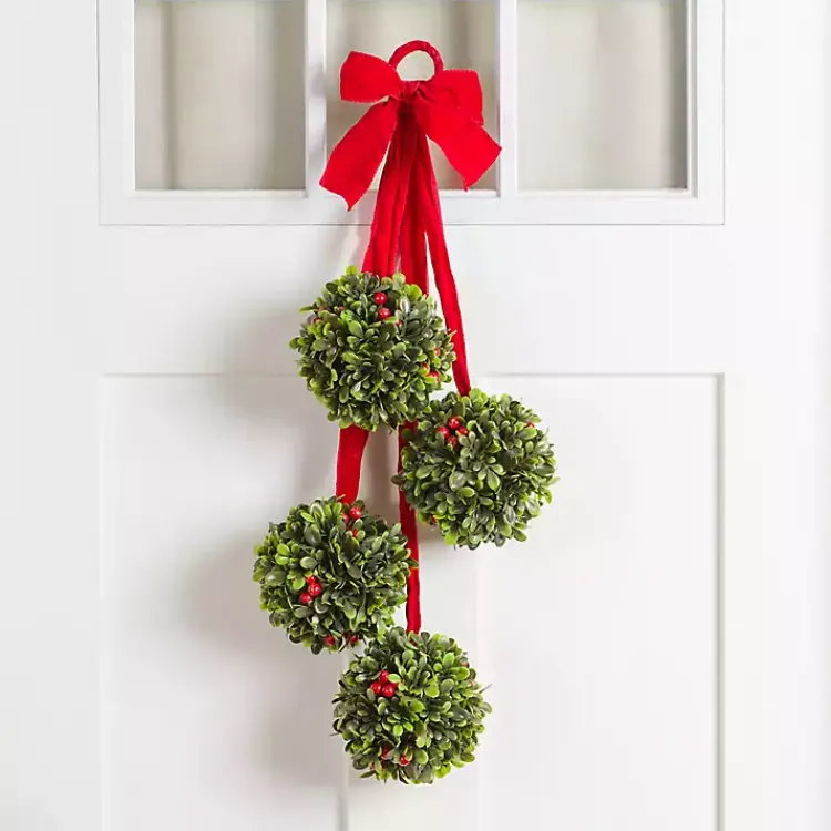 Wreaths>Kirklands Home Boxwood and Red Berry Christmas Swag