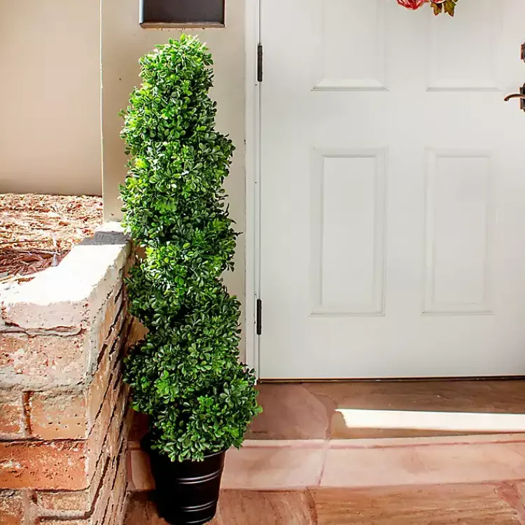 Trees & Topiaries>Kirklands Home Boxwood Spiral Topiary, 48 in.