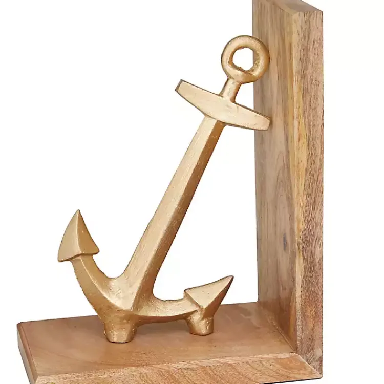 Decorative Accents>Kirklands Home Brass Anchor Bookends, Set of 2
