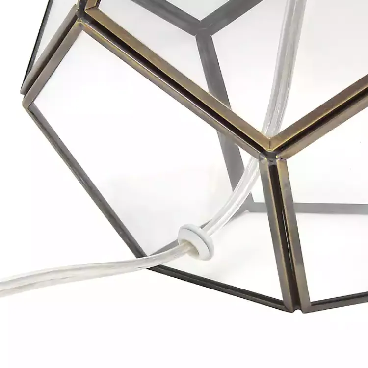 Kirklands Home Brass and Glass Octagon Table Lamp White