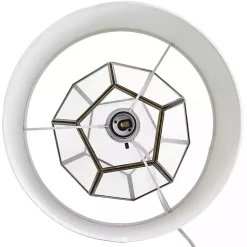 Kirklands Home Brass and Glass Octagon Table Lamp White