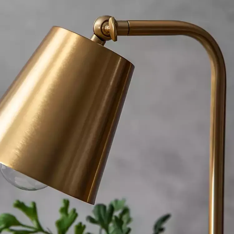 Kirklands Home Brass Cone Desk Lamp with Marble Base Gold Clearance