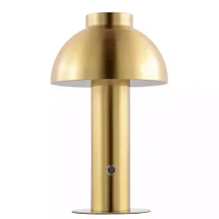 Kirklands Home Brass Dome LED Cordless Table Lamp, 12 in. Gold Outlet