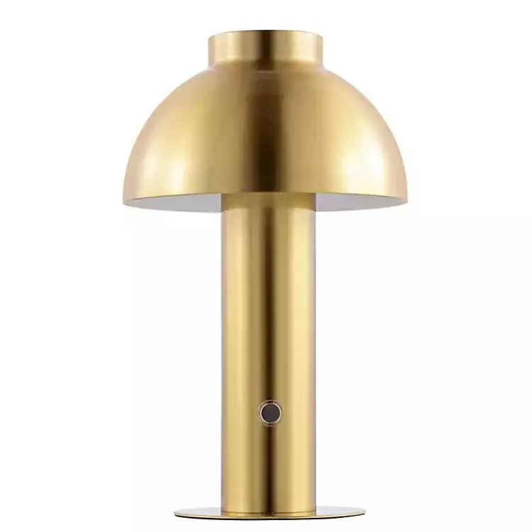 Kirklands Home Brass Dome LED Cordless Table Lamp, 12 in. Gold Outlet