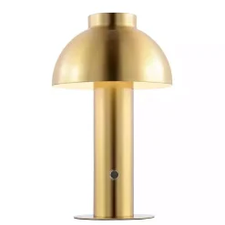 Kirklands Home Brass Dome LED Cordless Table Lamp, 12 in. Gold Outlet