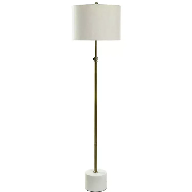 Kirklands Home Brass Lily Floor Lamp with Marble Base Gray Hot