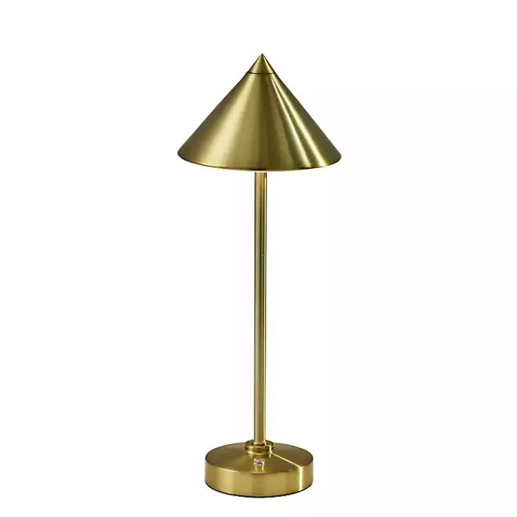 Kirklands Home Brass Metal Cone Shade Cordless Table Lamp Gold Online