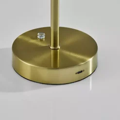 Kirklands Home Brass Metal Disc Frosted Light Cordless Table Lamp Gold Outlet