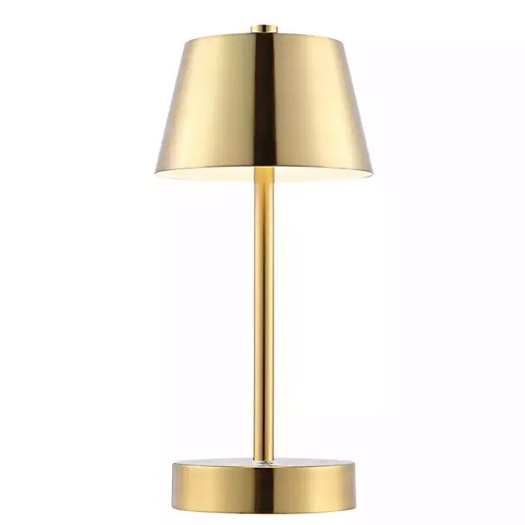 Kirklands Home Brass Rechargeable LED Table Lamp, 10 in. Gold Hot