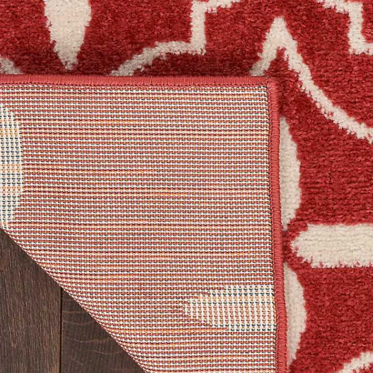 Kirklands Home Brick & Ivory Quatrefoil Indoor/Outdoor Rug, 4x6 New