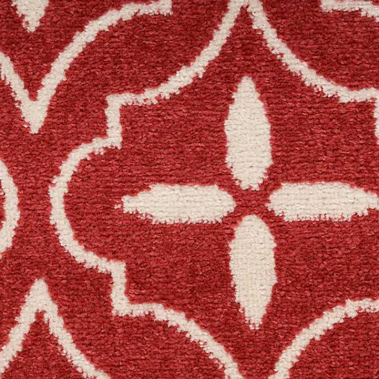 Kirklands Home Brick & Ivory Quatrefoil Indoor/Outdoor Rug, 4x6 New