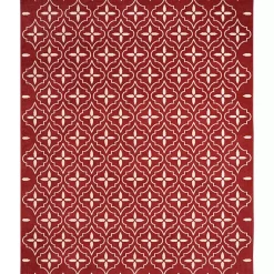 Kirklands Home Brick & Ivory Quatrefoil Indoor/Outdoor Rug, 5x7 Outlet