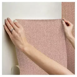 Kirklands Home Brick Textured Cross Woven Peel & Stick Wallpaper Pink Hot