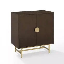 Kirklands Home Brielle Golden Circle Wine Cabinet Brown Outlet