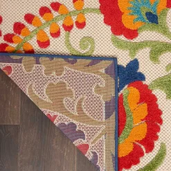 Kirklands Home Bright Abstract Floral Outdoor Area Rug, 5x7 Hot