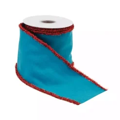 Christmas Decorations>Kirklands Home Bright Wool 5 yd Christmas Ribbons, Set of 2 Blue