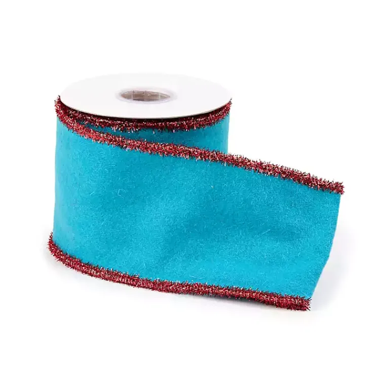 Christmas Decorations>Kirklands Home Bright Wool 5 yd Christmas Ribbons, Set of 2 Blue