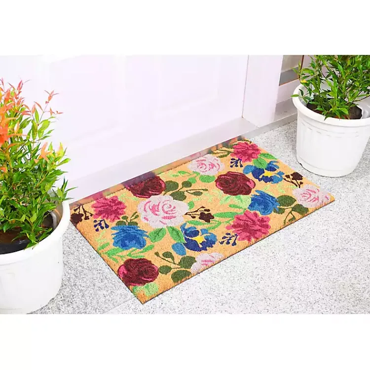 Kirklands Home Bright Boho Flowers Doormat Multi Sale