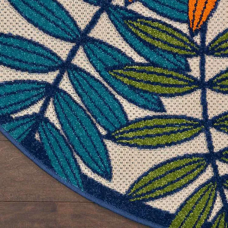 Kirklands Home Bright Branches Round Outdoor Area Rug, 7x7 Outlet