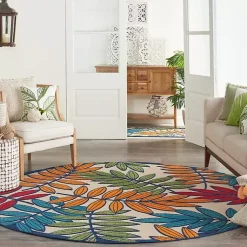 Kirklands Home Bright Branches Round Outdoor Area Rug, 7x7 Outlet