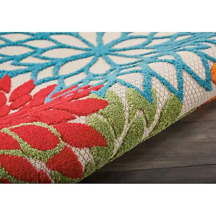 Kirklands Home Bright Leaves Round Outdoor Area Rug, 5x5 Discount