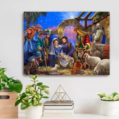 Christmas Art & Wall Decor>Kirklands Home Bright Nativity Scene Canvas Art Print, 18x24
