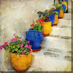 Kirklands Home Bright Pots Outdoor Canvas Art Print Multi Sale