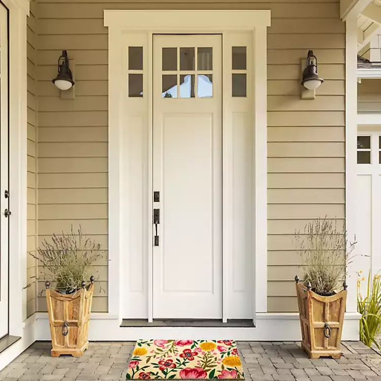 Kirklands Home Bright Summer Blossoms Coir Doormat Outlet