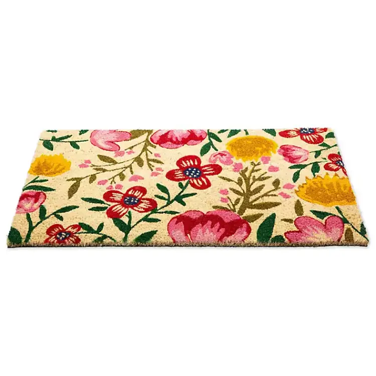 Kirklands Home Bright Summer Blossoms Coir Doormat Outlet