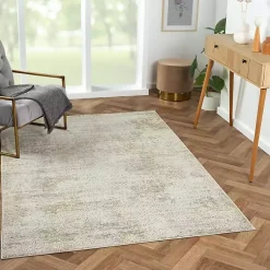 Kirklands Home Brisbane Beige Faded Damask Area Rug, 8x10 New