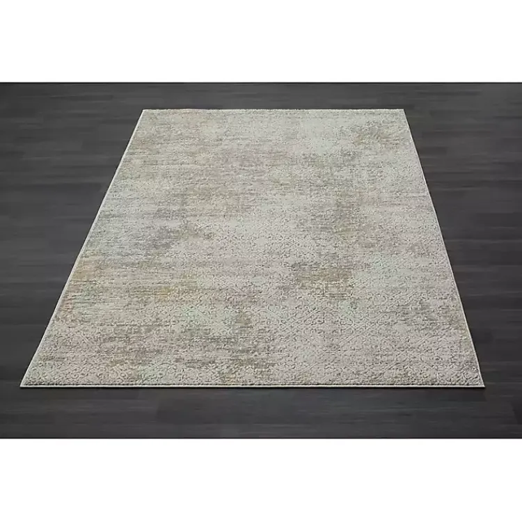 Kirklands Home Brisbane Beige Faded Damask Area Rug, 8x10 New