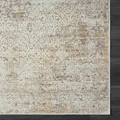 Kirklands Home Brisbane Beige Faded Damask Area Rug, 8x10 New